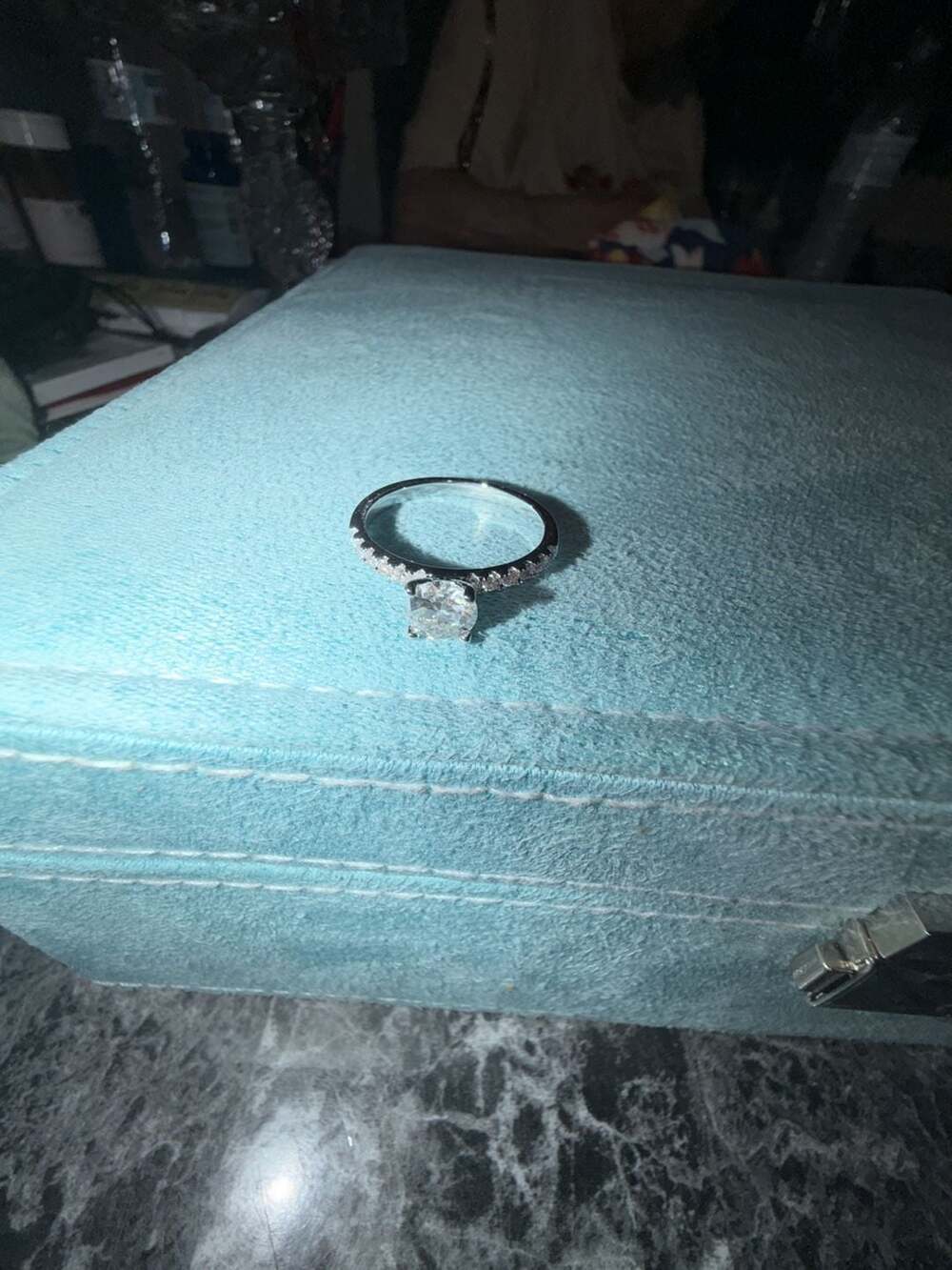 GRA 1.20 CTW Round Cut moissanite ring size 9